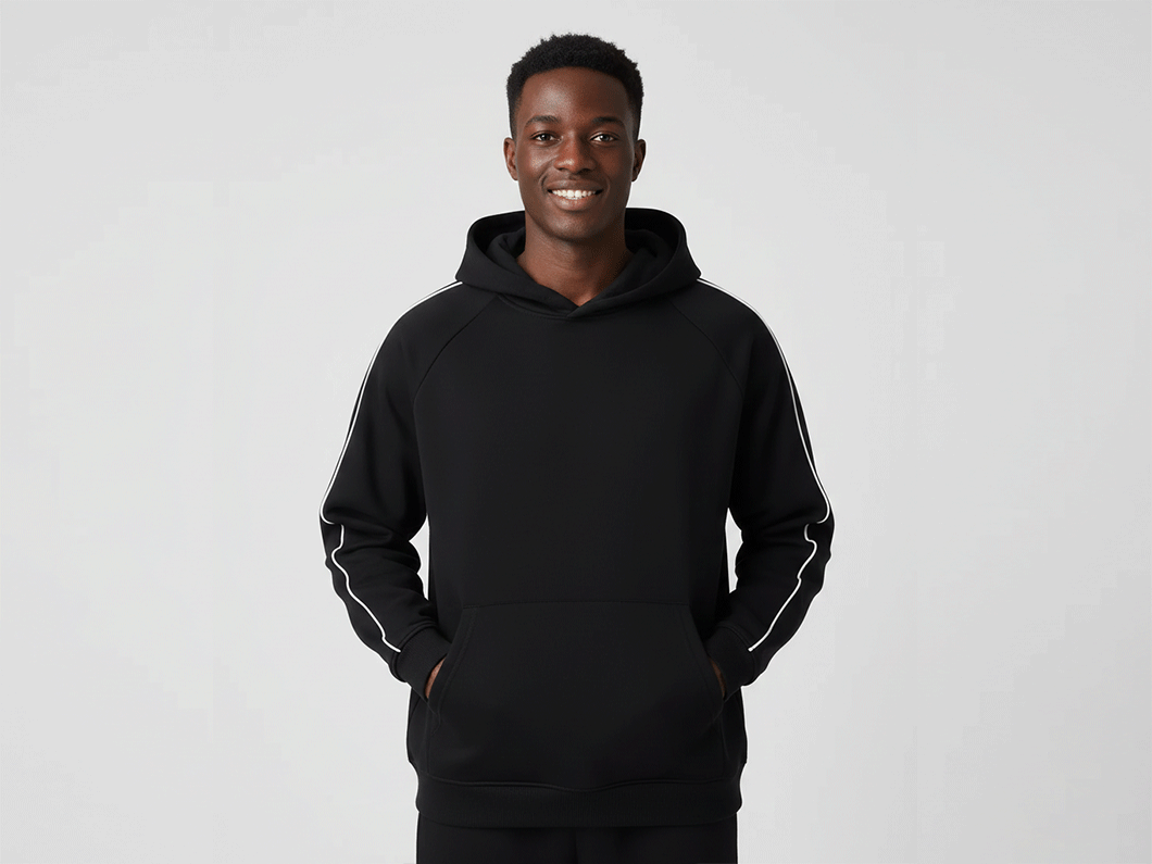 Piped Raglan Hoodie - View 3