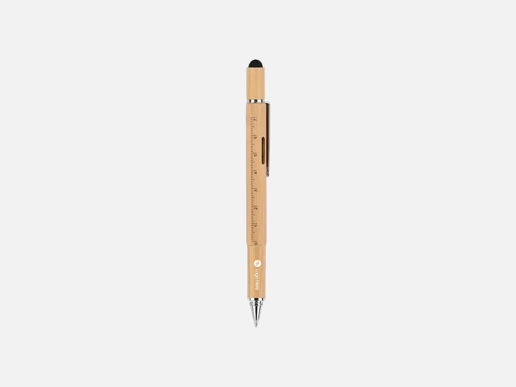 Bamboo Multi-Tool Ballpoint Pen - View 4