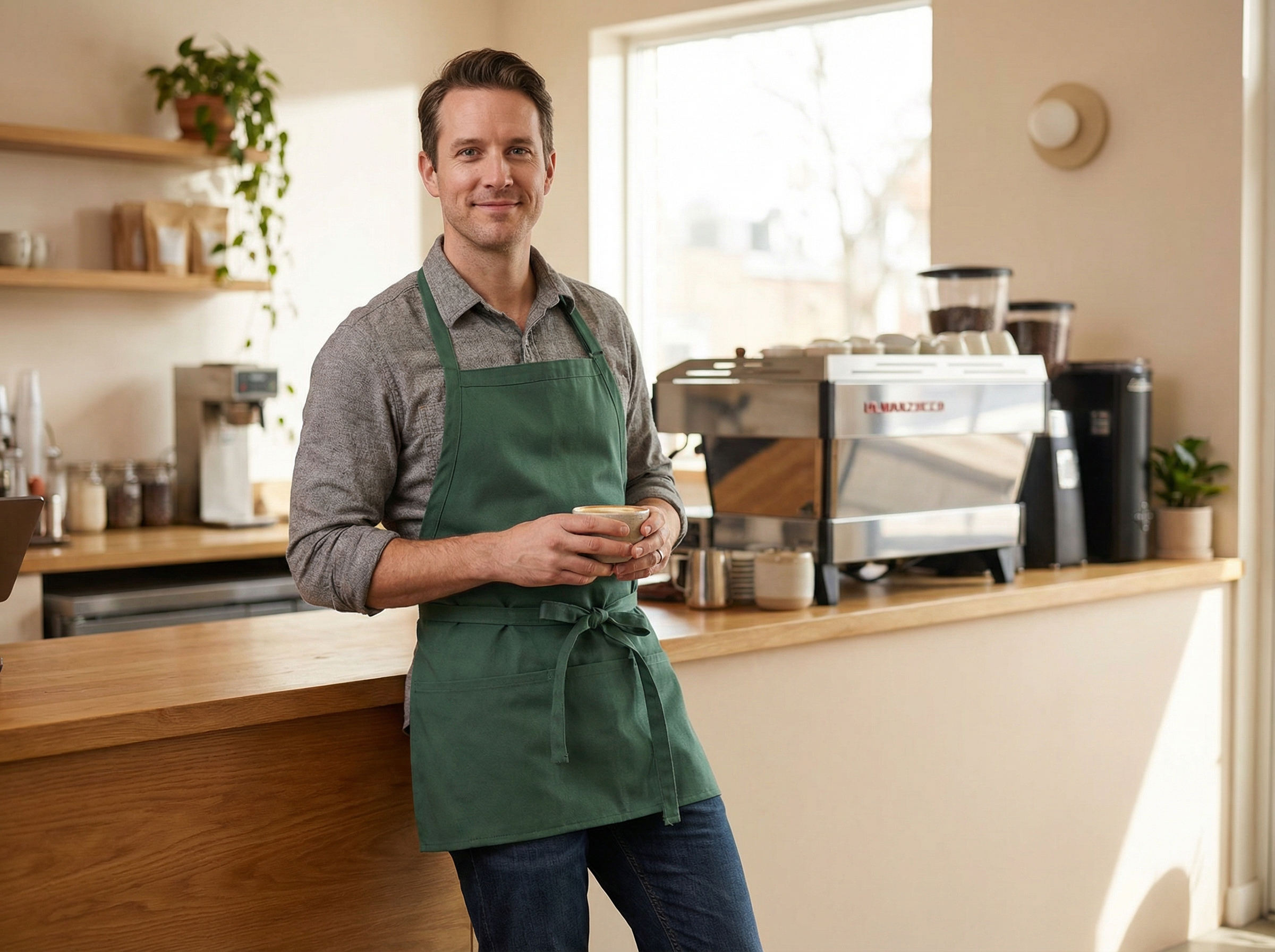 Barista Short Bib Apron - View 2