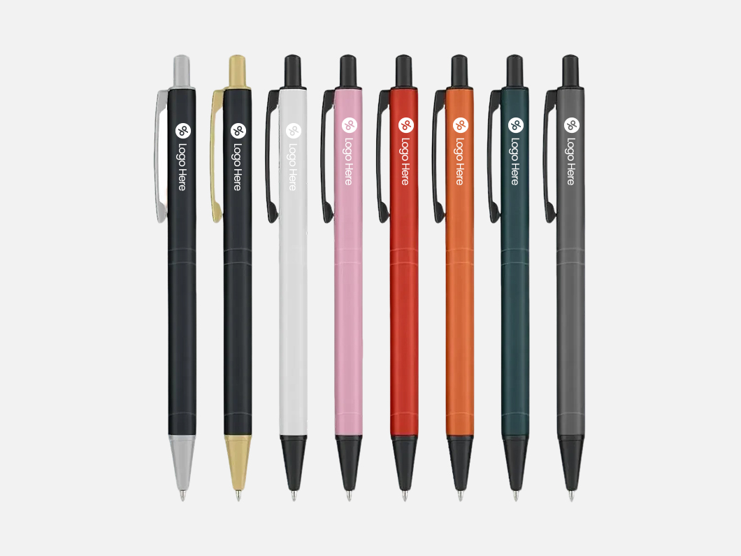 Matte Plastic Click Ballpoint Pen - View 1