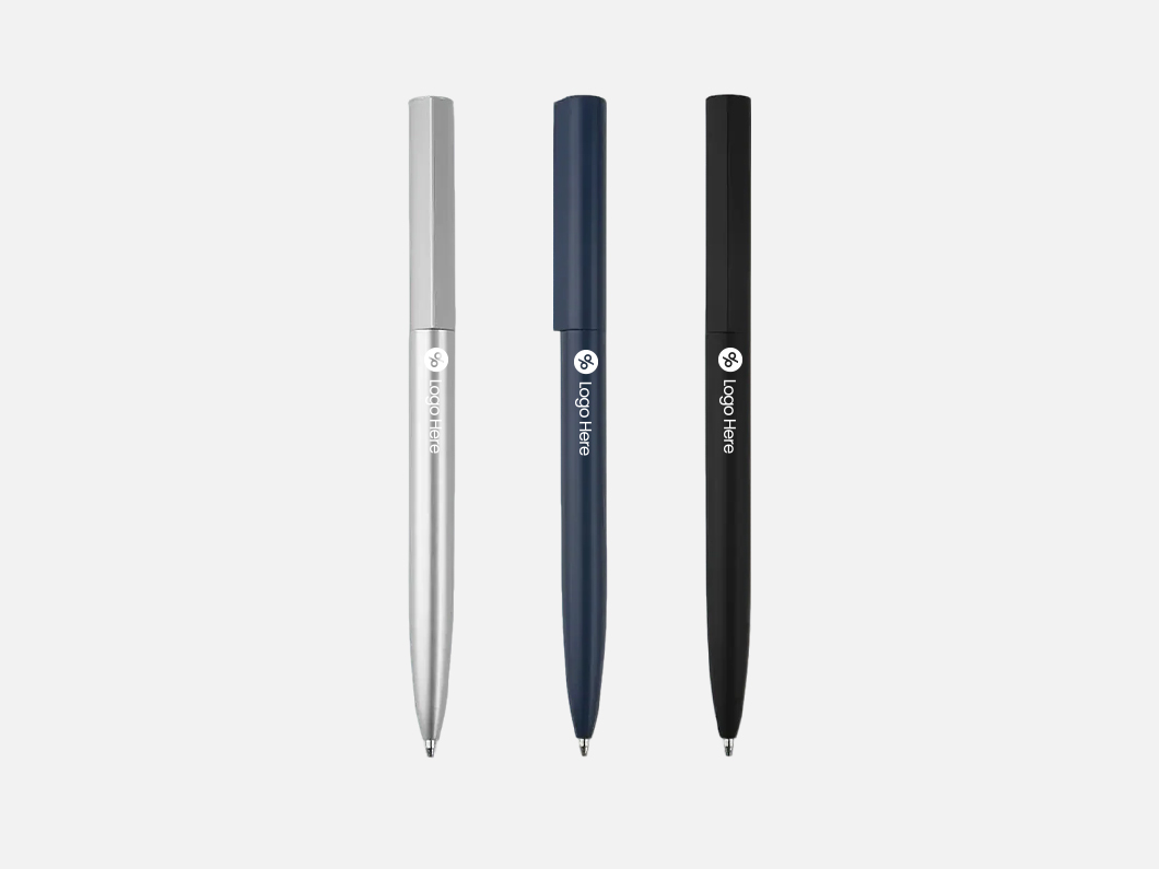 Hexagonal Aluminum Gel & Ballpoint Pen - View 1