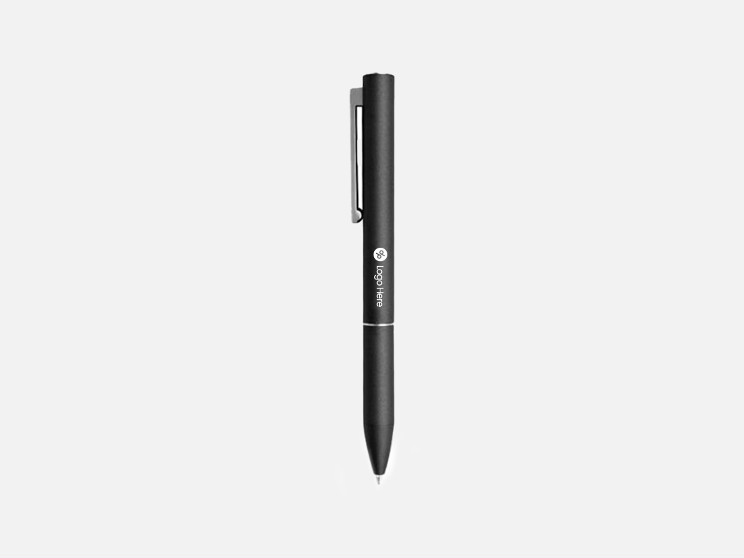 Matte Black Metal Click Ballpoint Pen - View 1