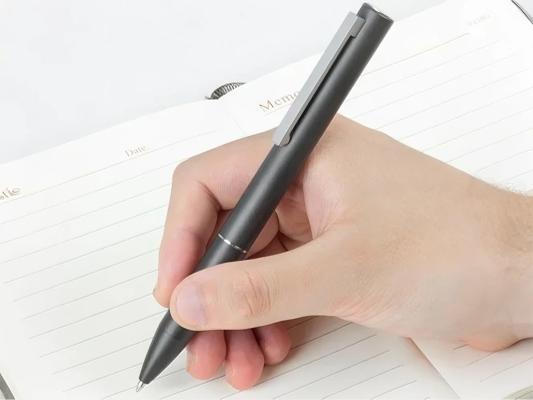 Matte Black Metal Click Ballpoint Pen - View 2