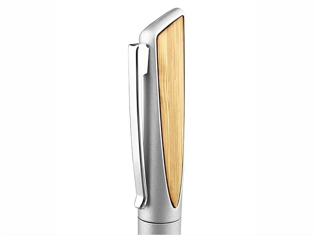 Bamboo Accent Metal Pen - View 2