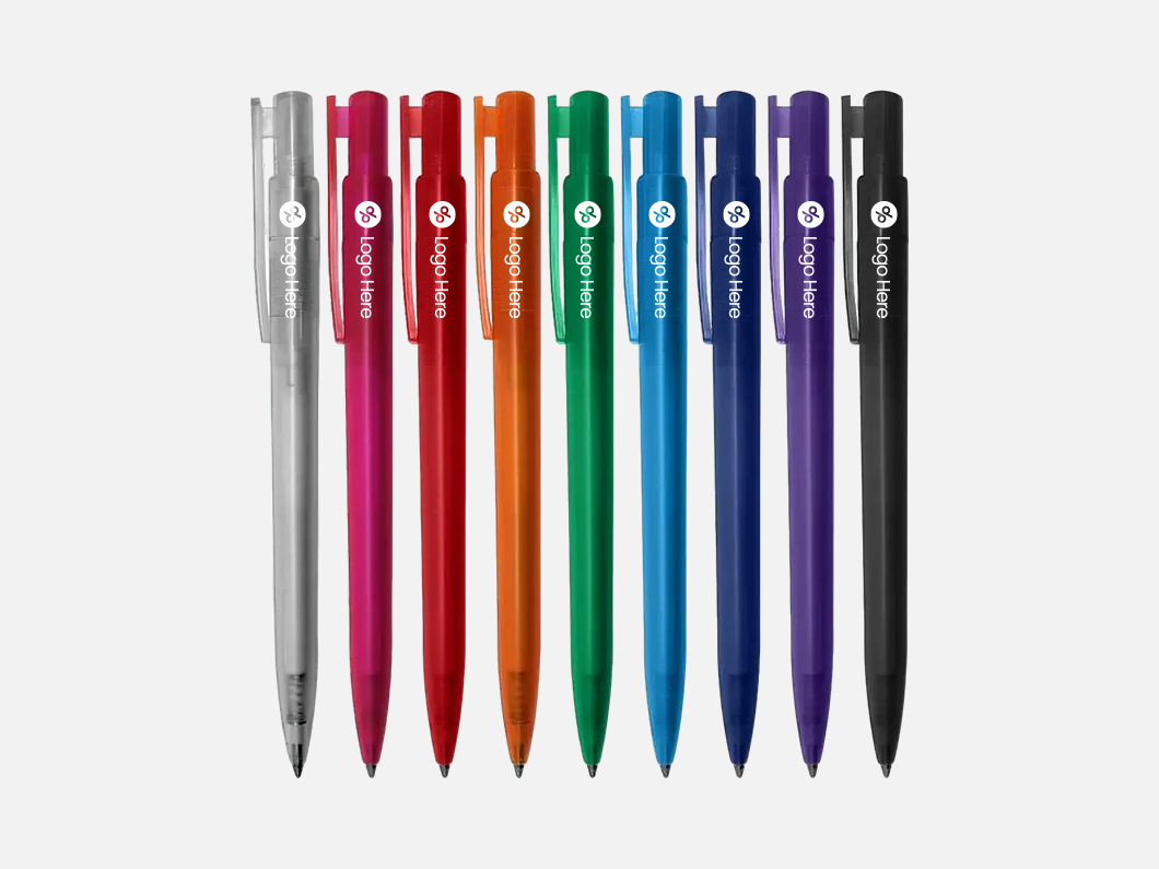 Transparent Barrel Click Pen - View 1