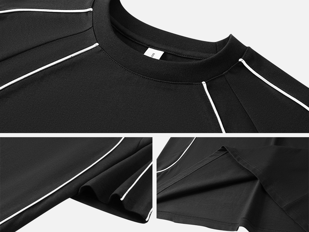 Contrast Piping Oversized T-Shirt - View 5