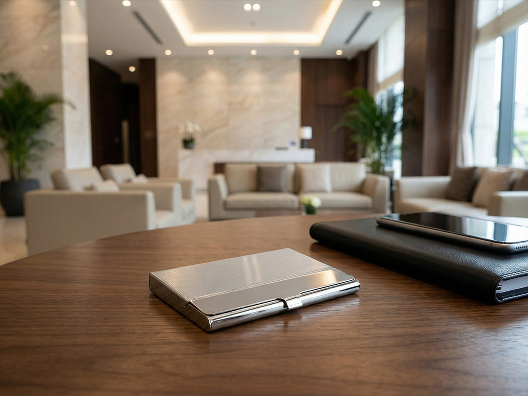Stainless Steel Business Card Holder - View 3
