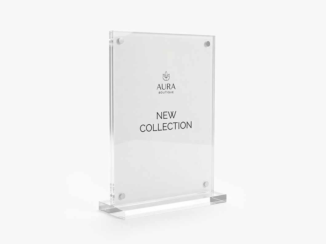 Acrylic T-Shape Sign Holder - View 4