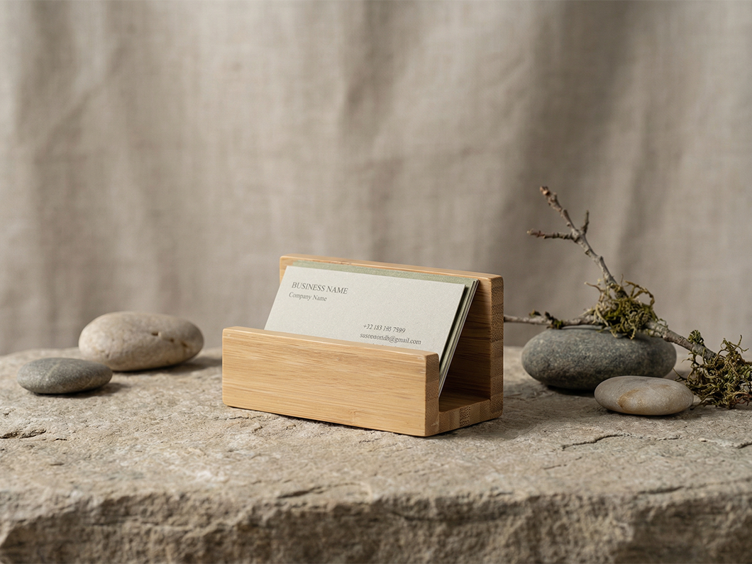 Bamboo Business Card Holder