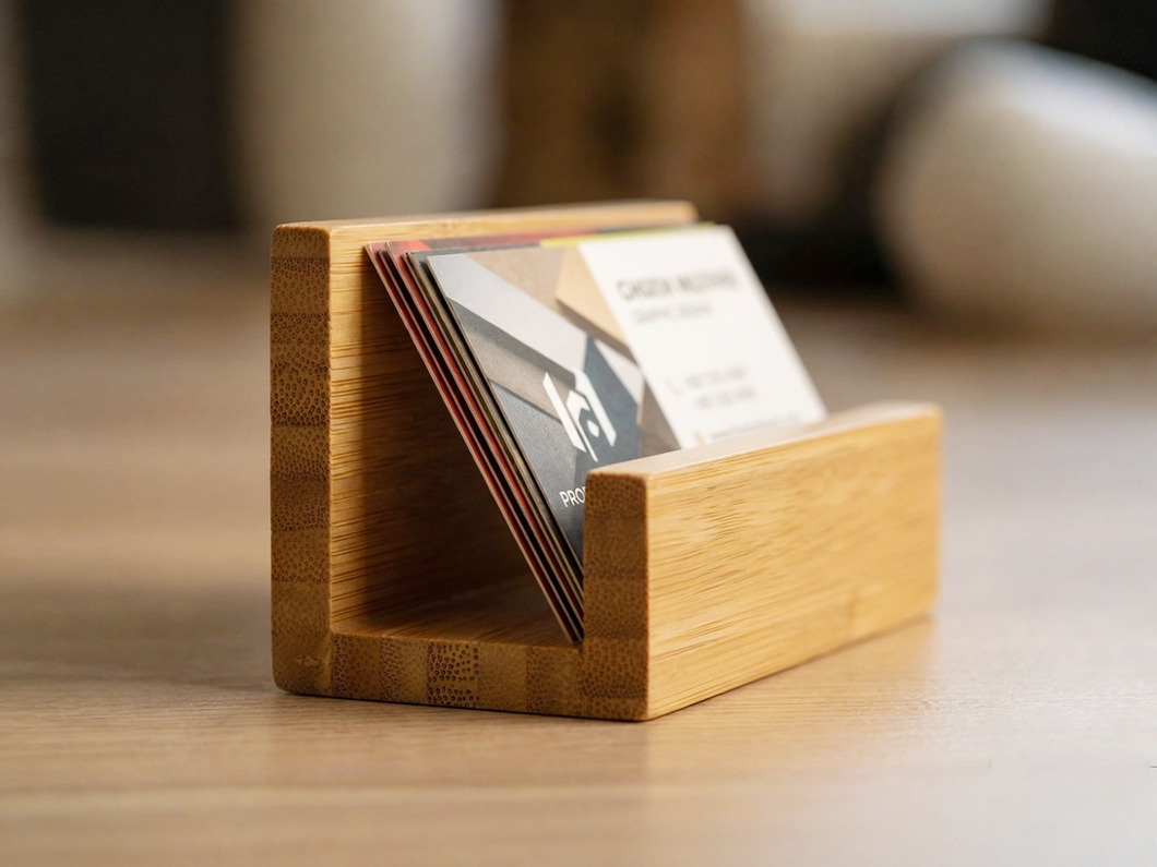 Bamboo Business Card Holder - View 3