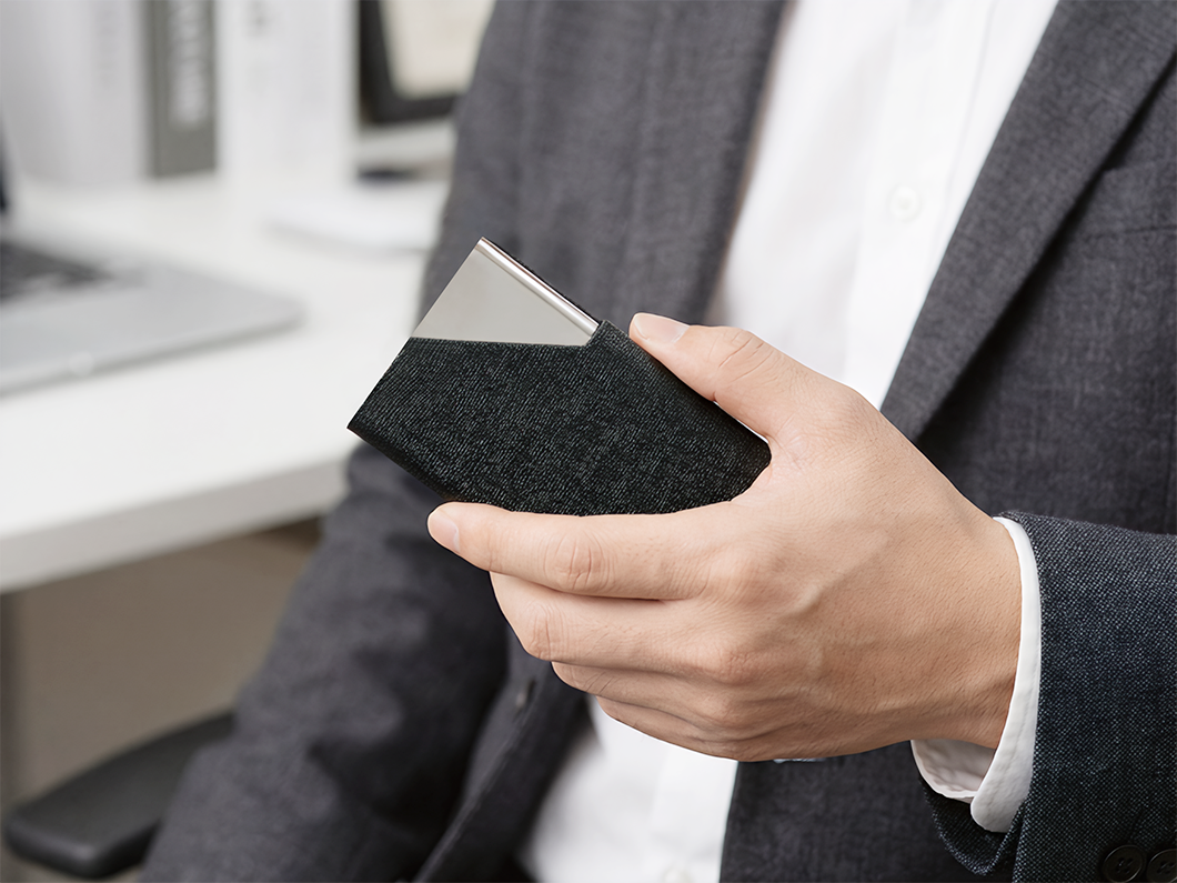 Leather Business Card Holder - View 4