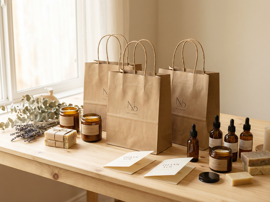 Kraft Takeout Paper Bags - View 1
