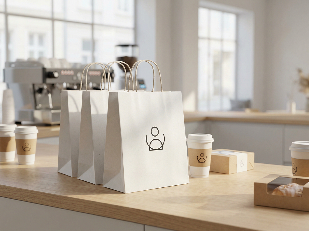 Kraft Takeout Paper Bags - View 2