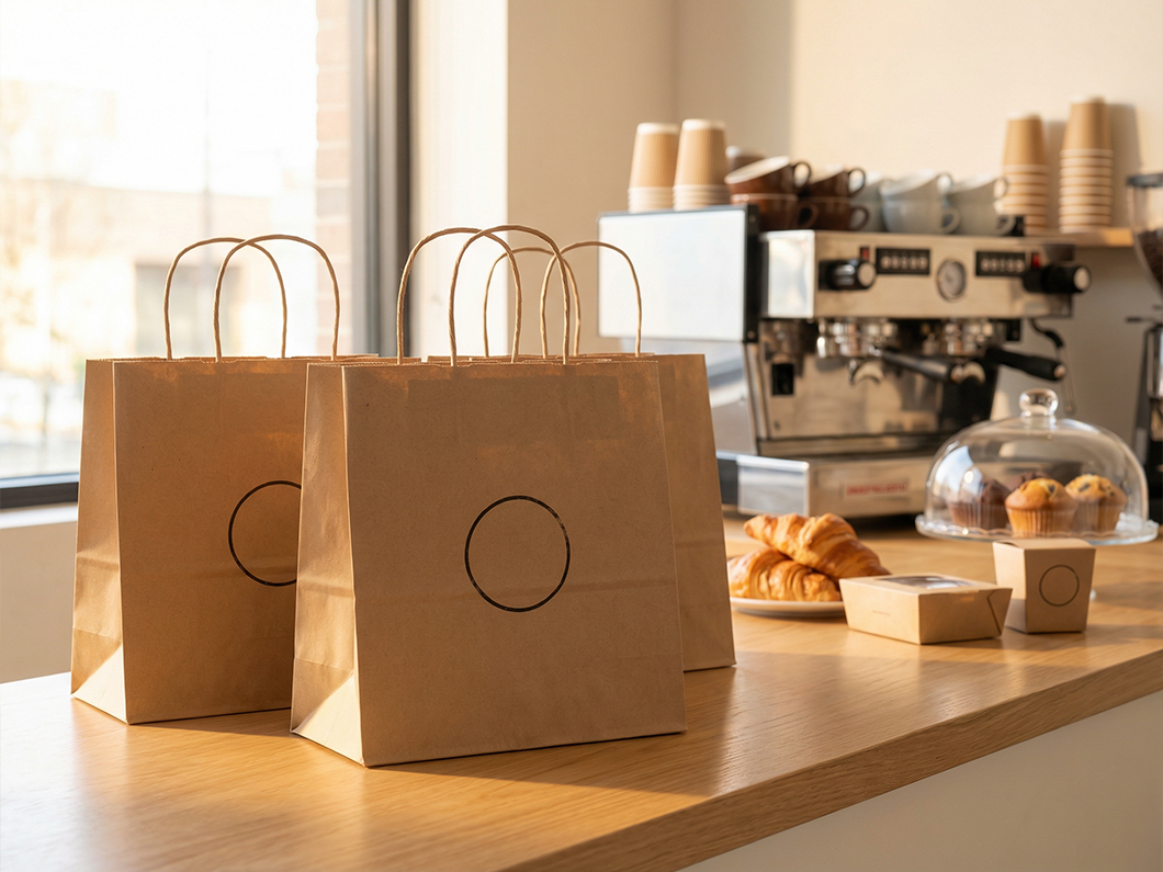 Kraft Takeout Paper Bags - View 3