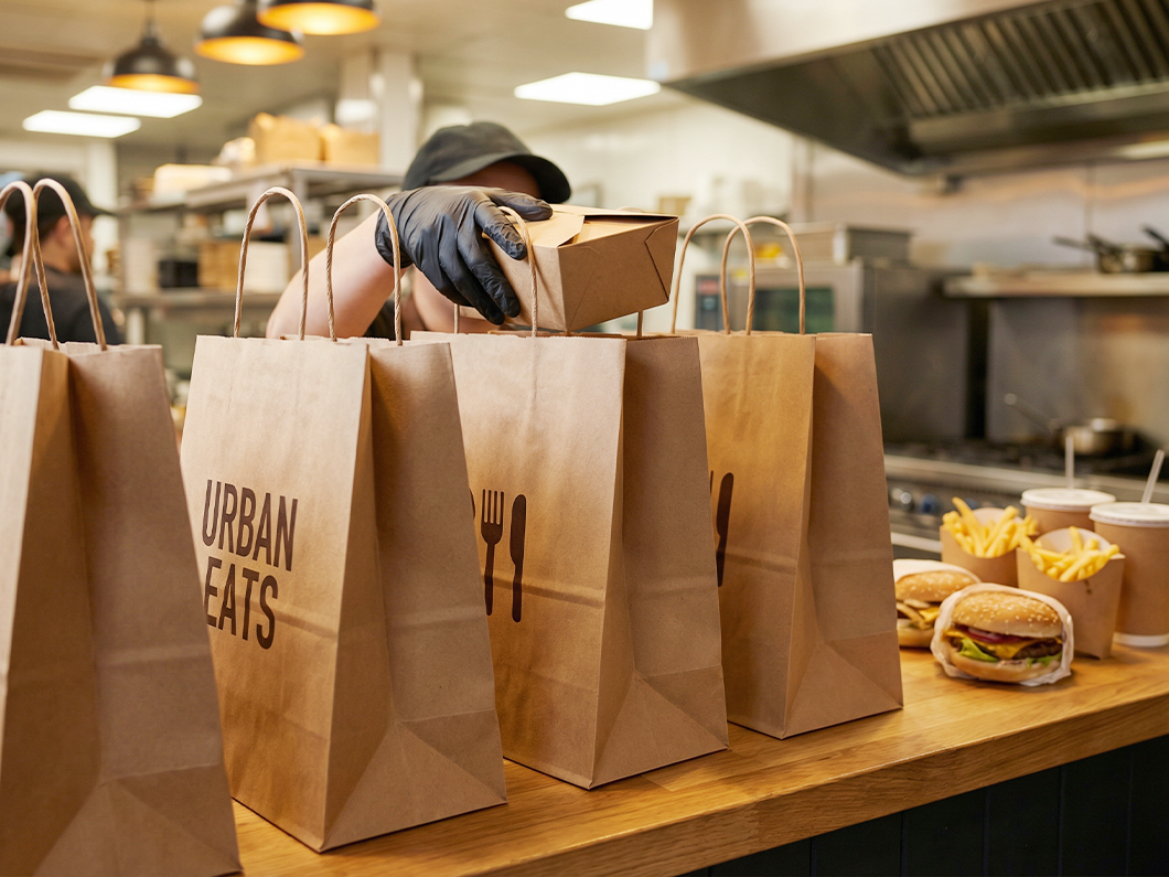 Kraft Takeout Paper Bags - View 4
