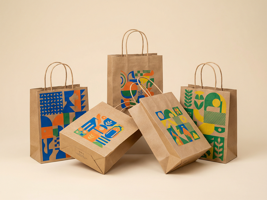 Kraft Merchandise Bags - View 3