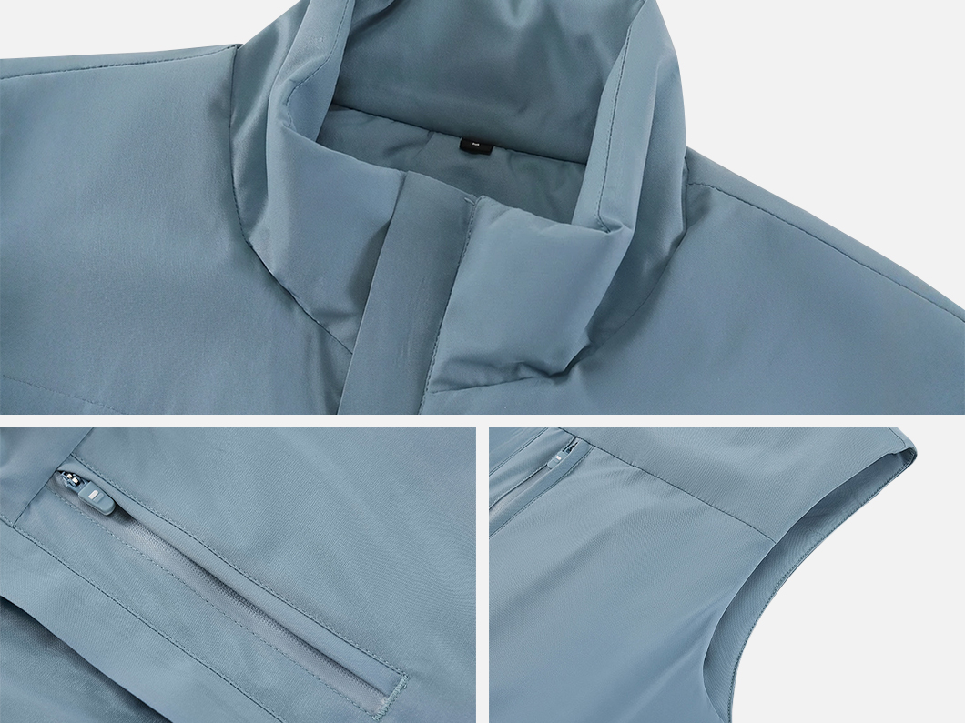 Contrast Insulated Zip Vest - View 5