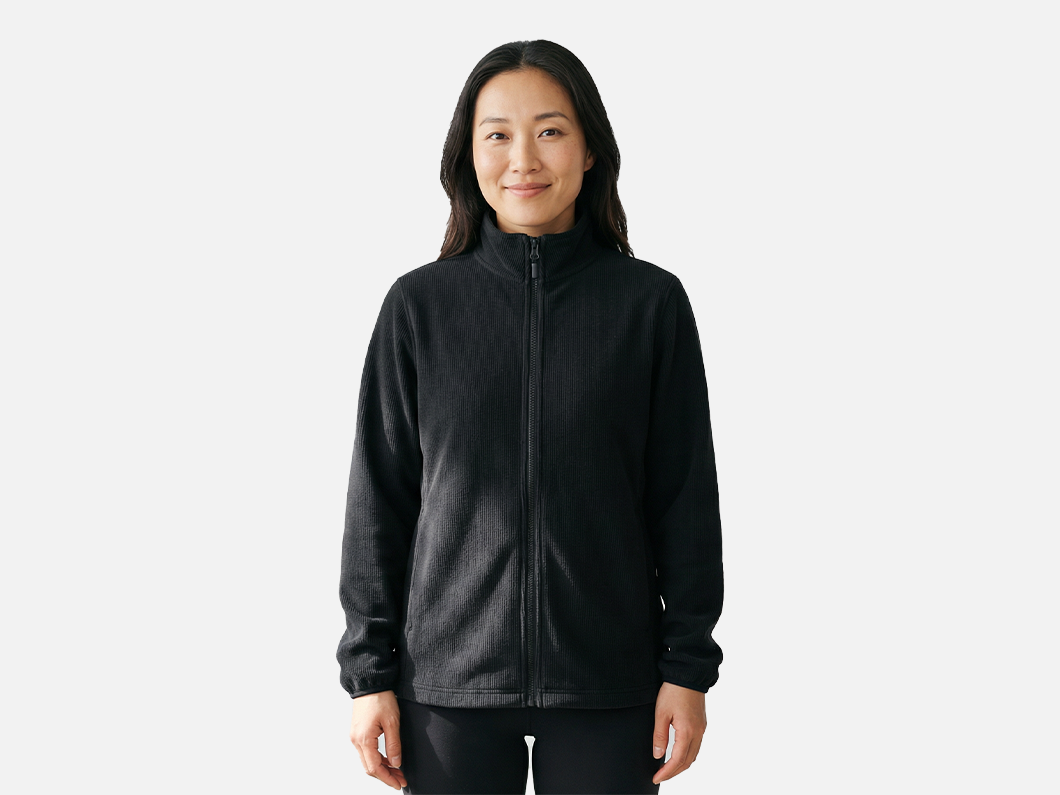 Grid Texture Fleece Jacket