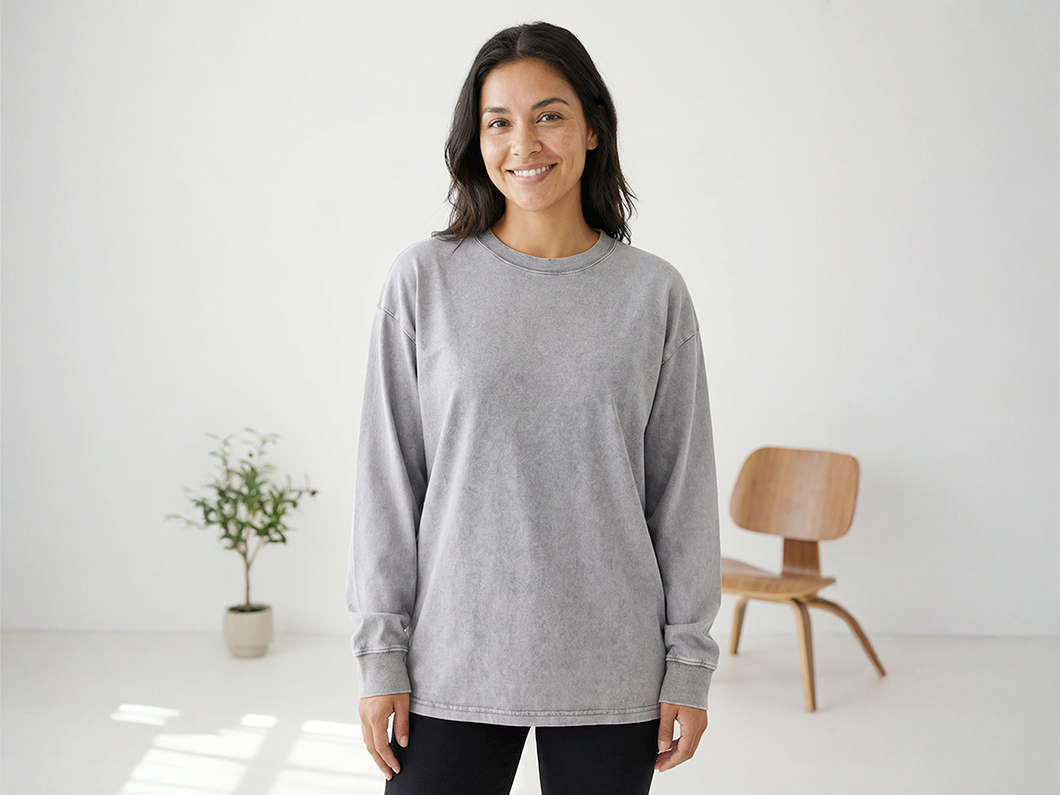 Vintage Washed Long Sleeve T-Shirt - View 1