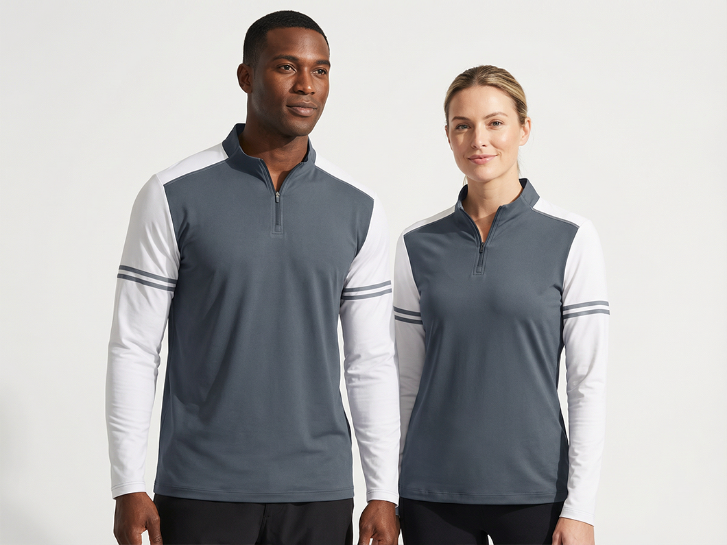 Lightweight Athletic Quarter-Zip Long Sleeve T-Shirt