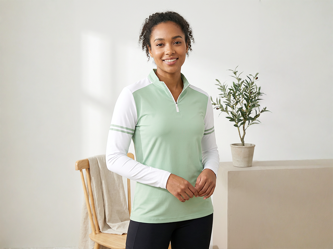 Lightweight Athletic Quarter-Zip Long Sleeve T-Shirt - View 3
