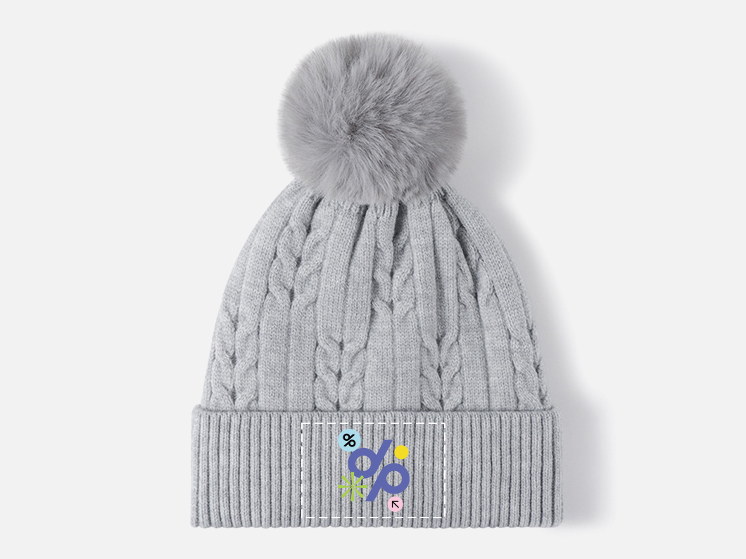 Plush Lined Cable Knit Pom Beanie