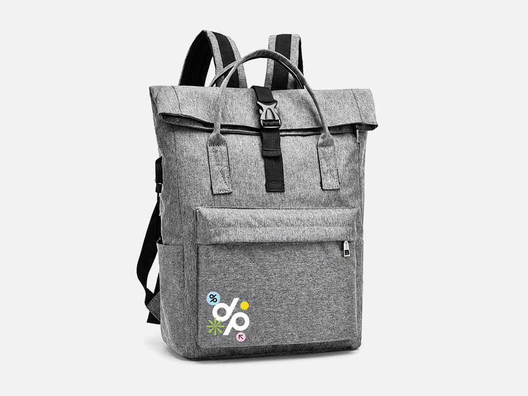 Roll Top Laptop Backpack with USB Charging - View 1