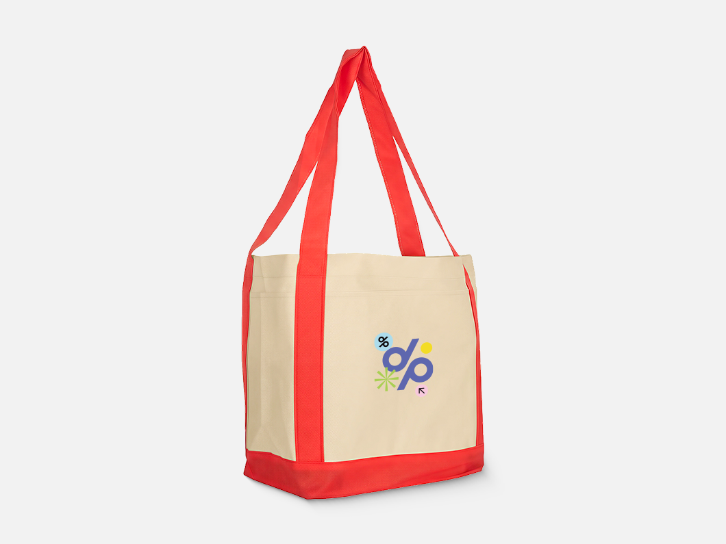 Non-Woven Tote Bag with Contrast Handles - View 1