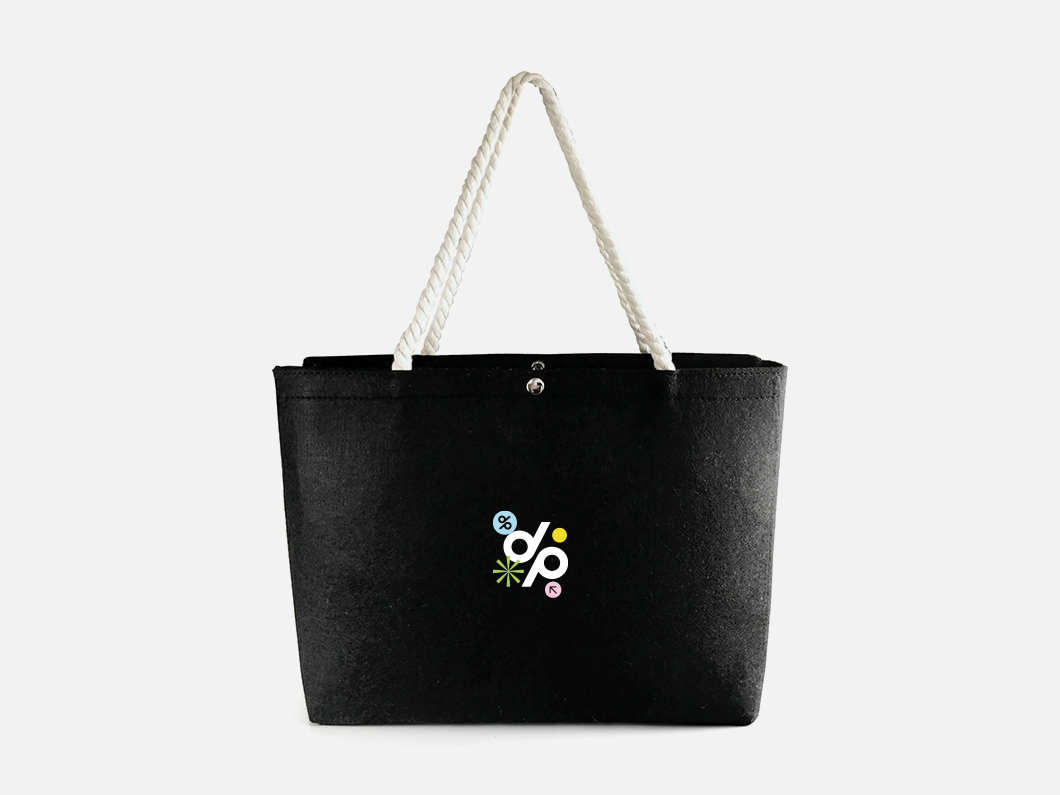 Felt Rope Handle Tote Bag