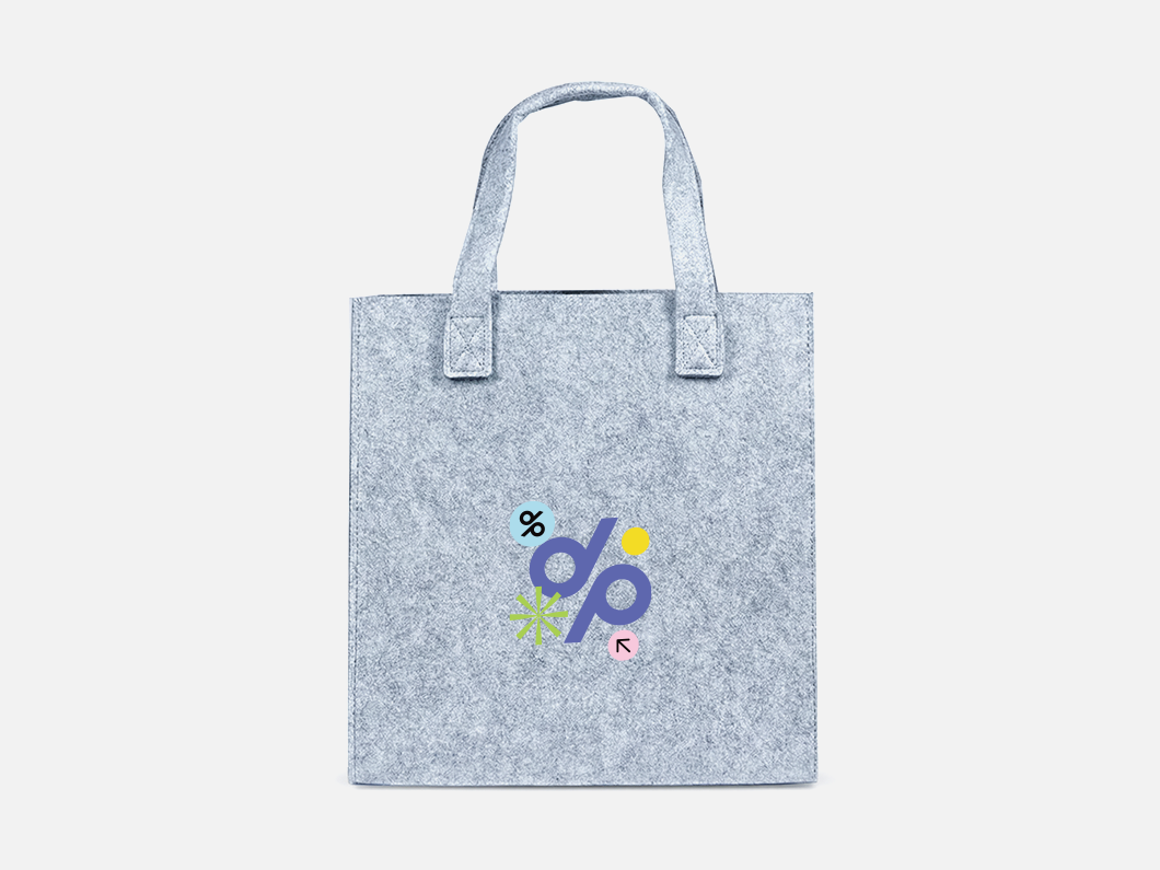 Structured Felt Cube Tote Bag - View 1