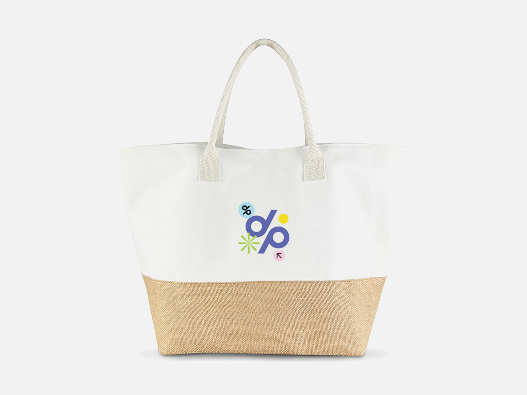 Large Capacity Jute Tote Bag - View 1