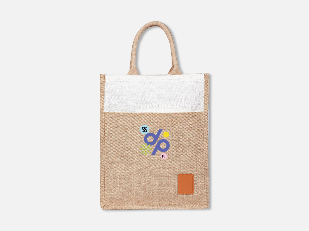Two-Tone Jute Tote Bag