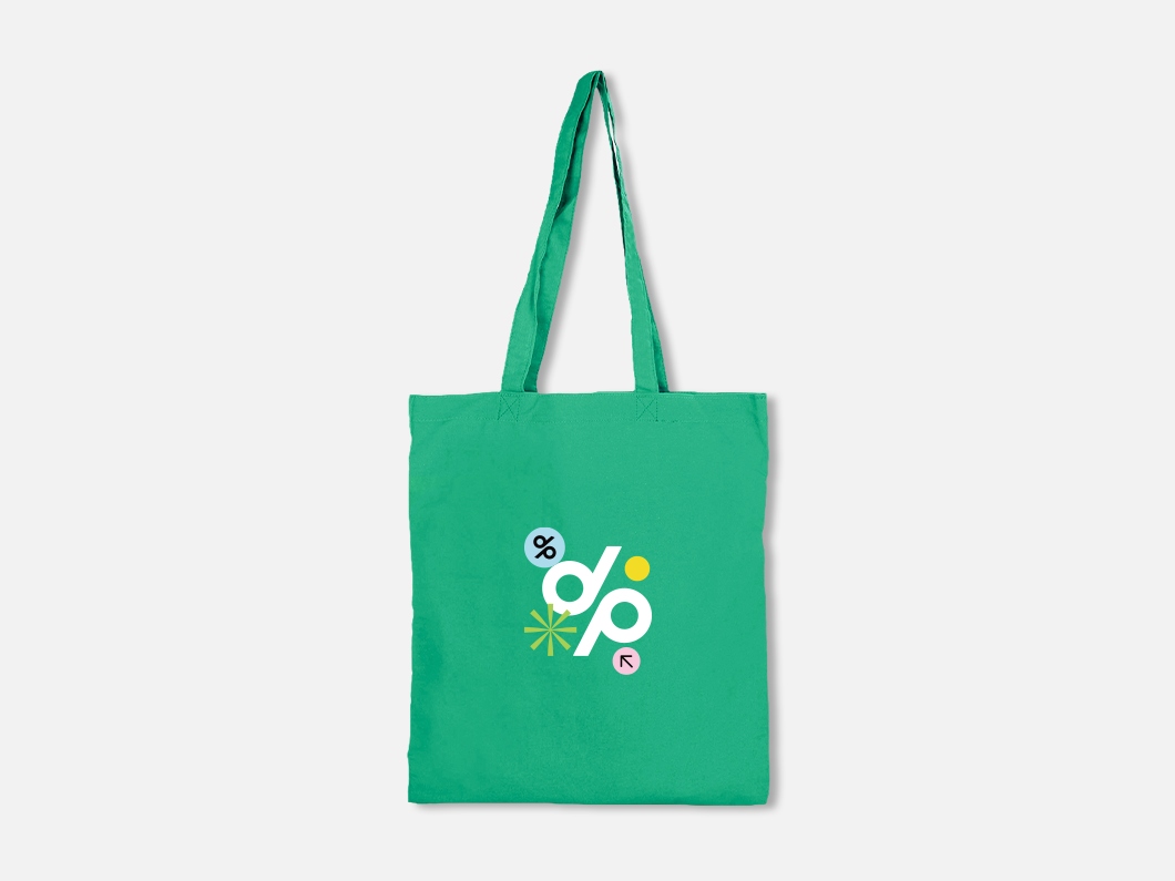 Colored Calico Tote Bag No Gusset - View 1
