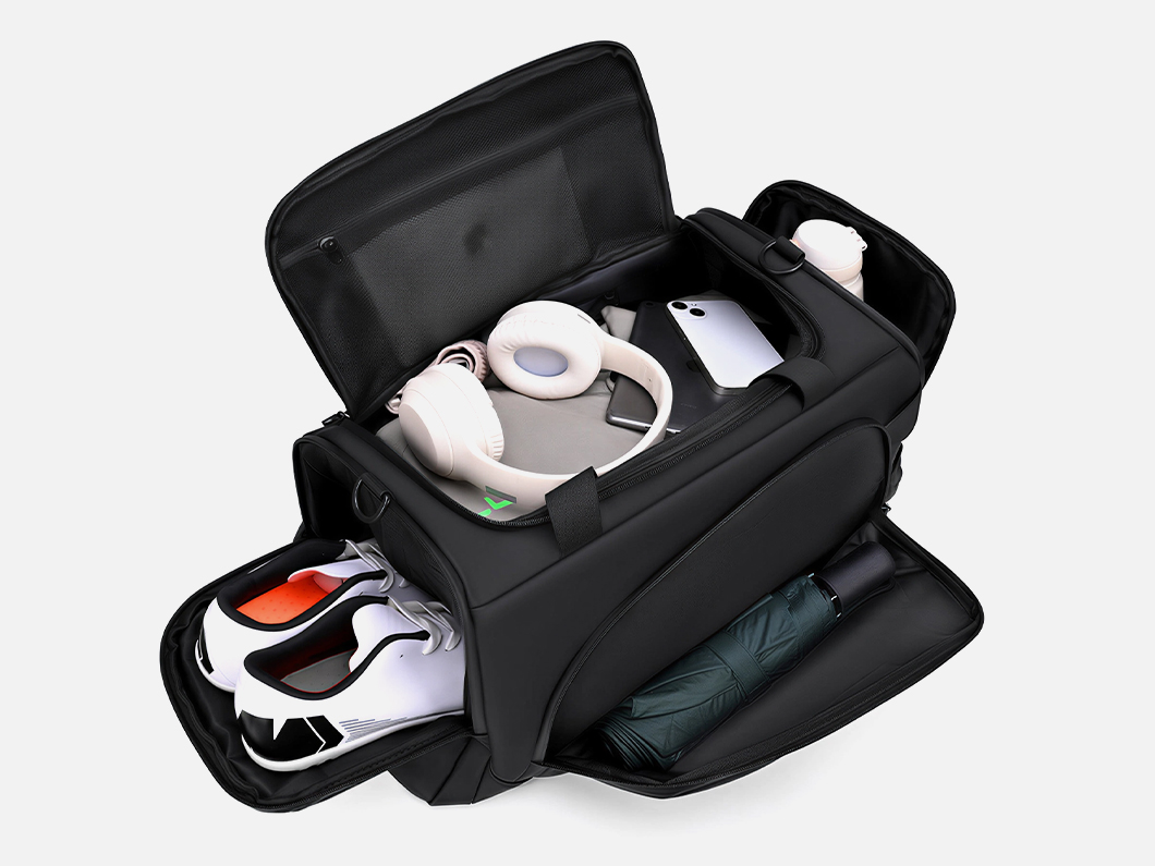Water-Resistant Gym Duffel Bag with Shoe Compartment - View 2