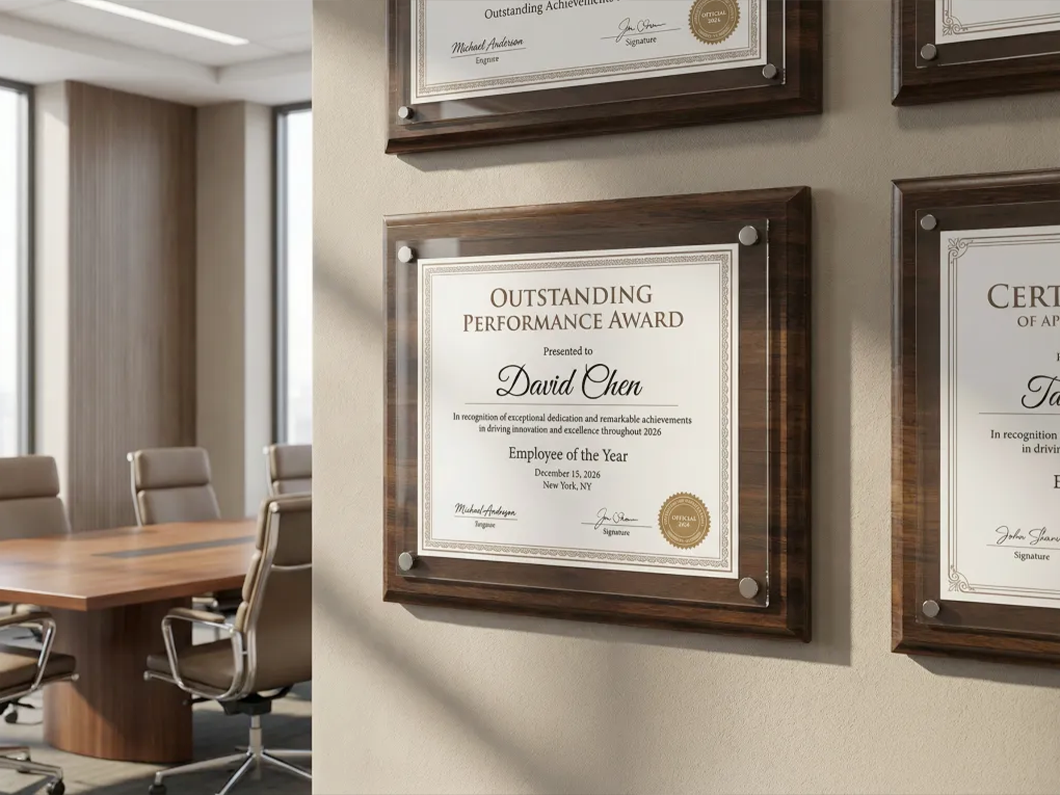 Removable Acrylic Certificate Frame - View 3