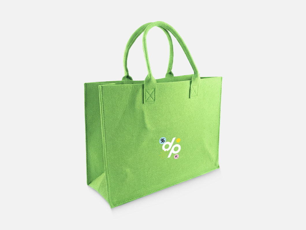 Large Felt Shopper Tote Bag