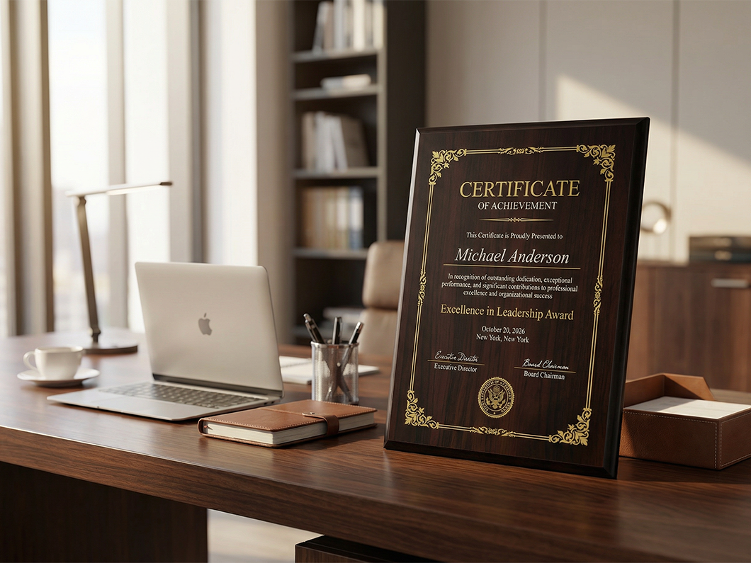 Certificate Plaques for Awards & Recognition