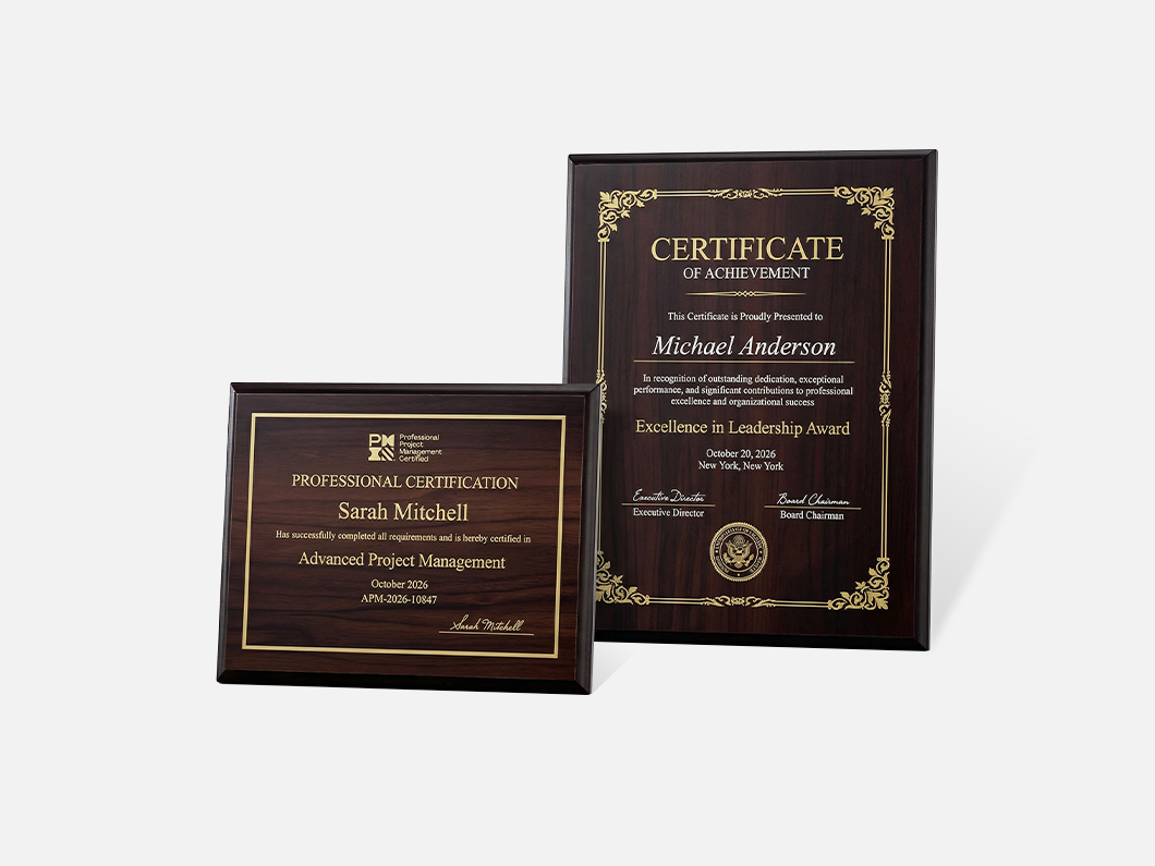 Certificate Plaques for Awards & Recognition - View 2