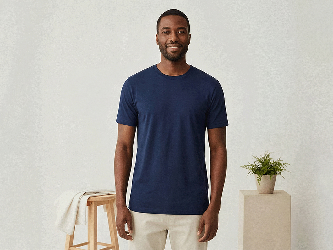 Solid Color Cotton T-Shirt - View 2