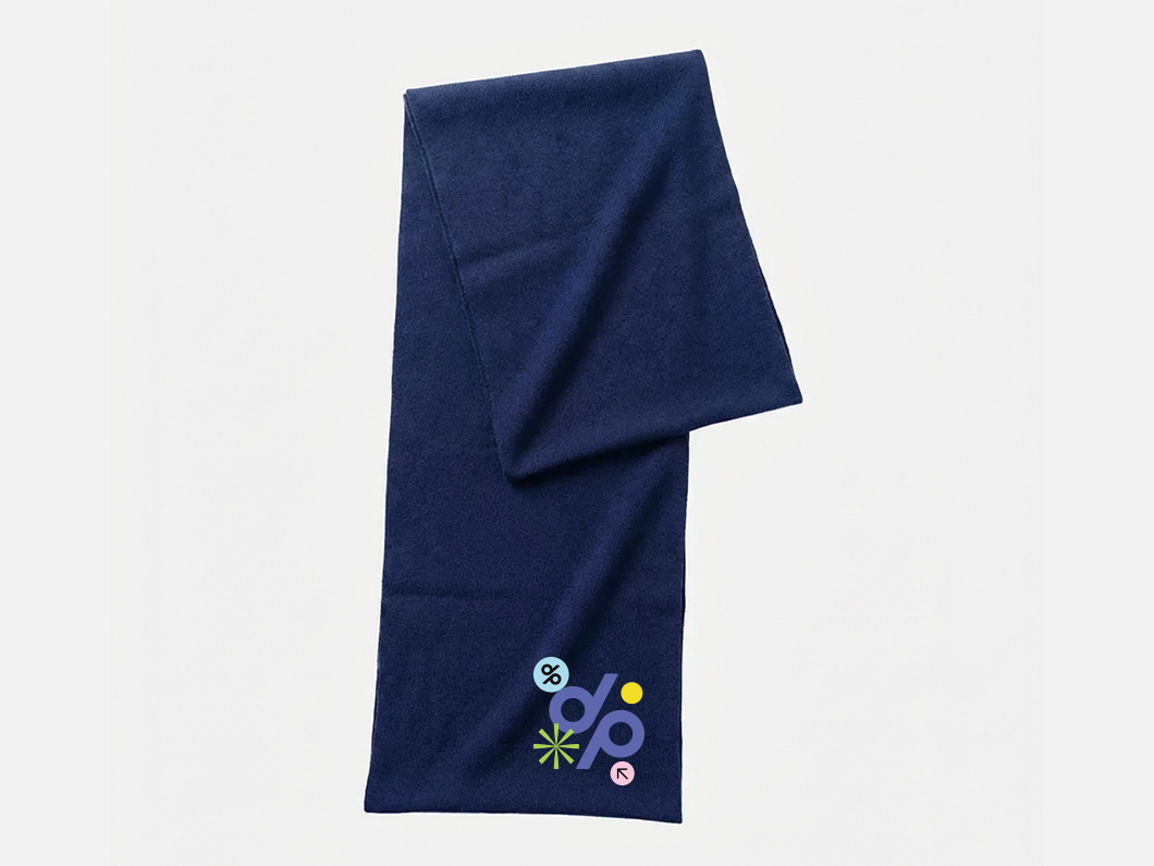 Custom Knit Scarf with Embroidery - View 1