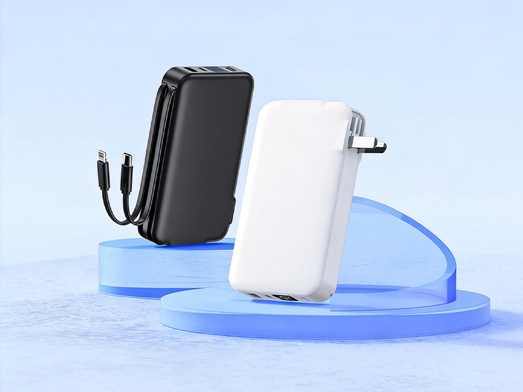 10000mAh Dual-Cable 2-in-1 PD Charger Power Bank - View 1