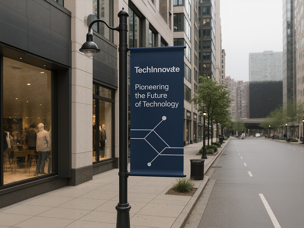 Street pole banner set