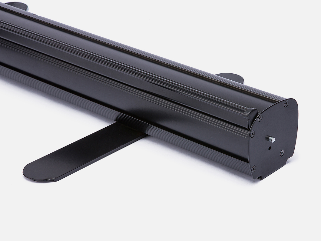 Black retractable banner