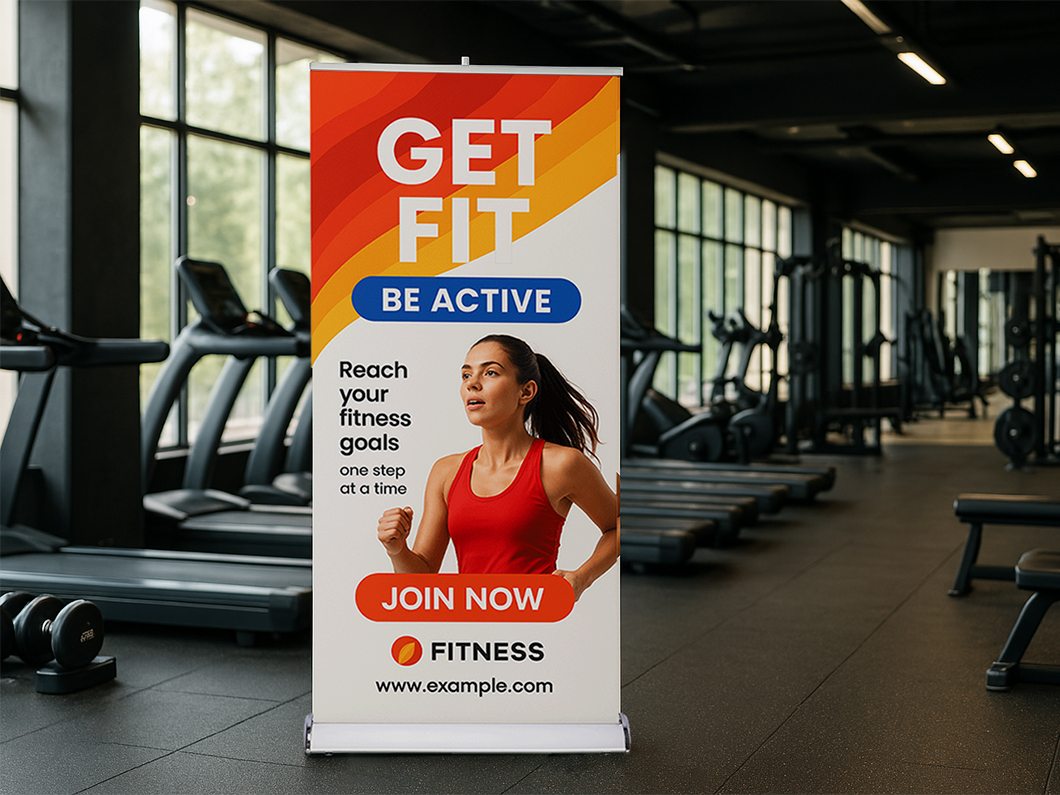 Double-sided retractable banner