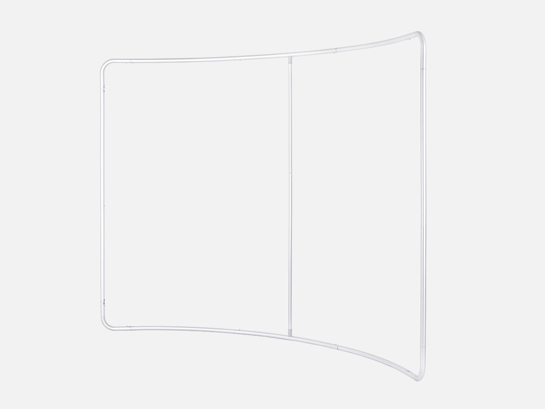 Curved tension fabric backdrop