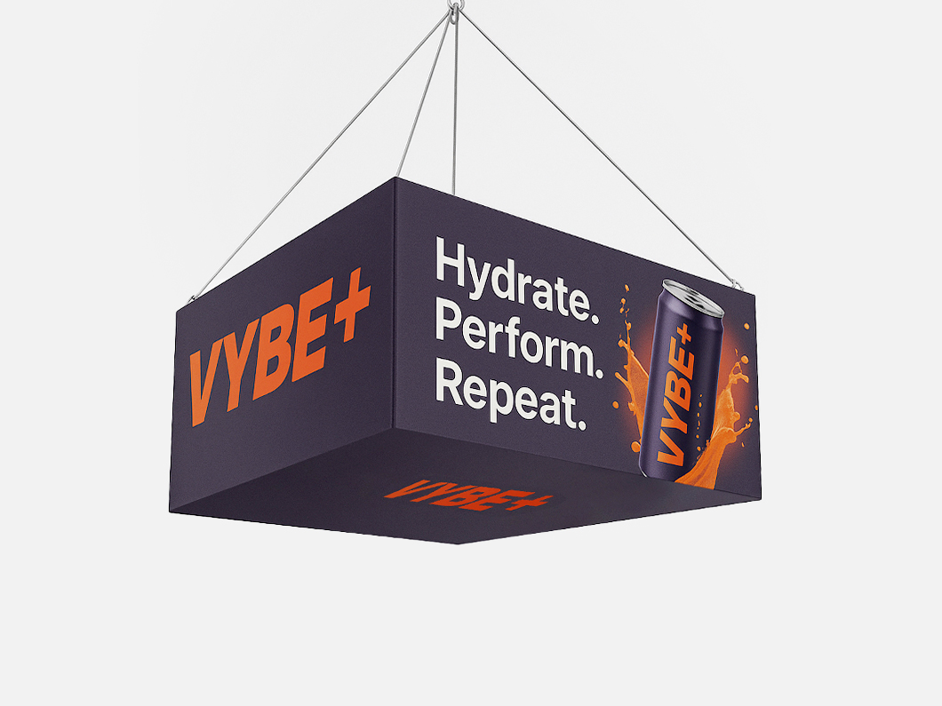 Tension Fabric Rectangle Cube Hanging Banners