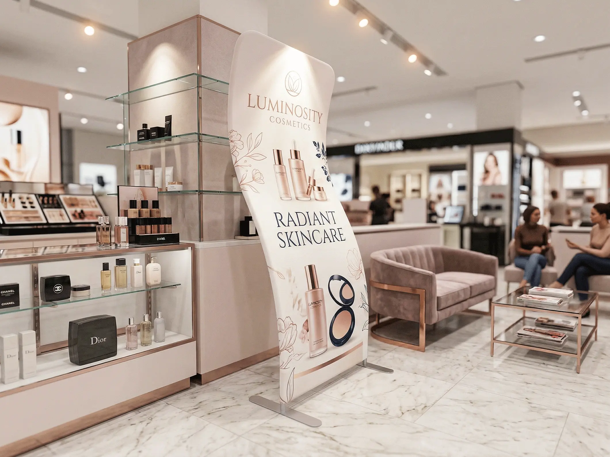S-Shaped Fabric Display Stands - View 2