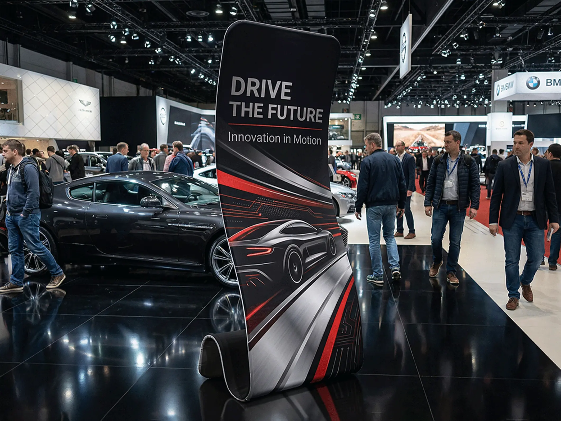 S-Curved Fabric Display Stands - View 2