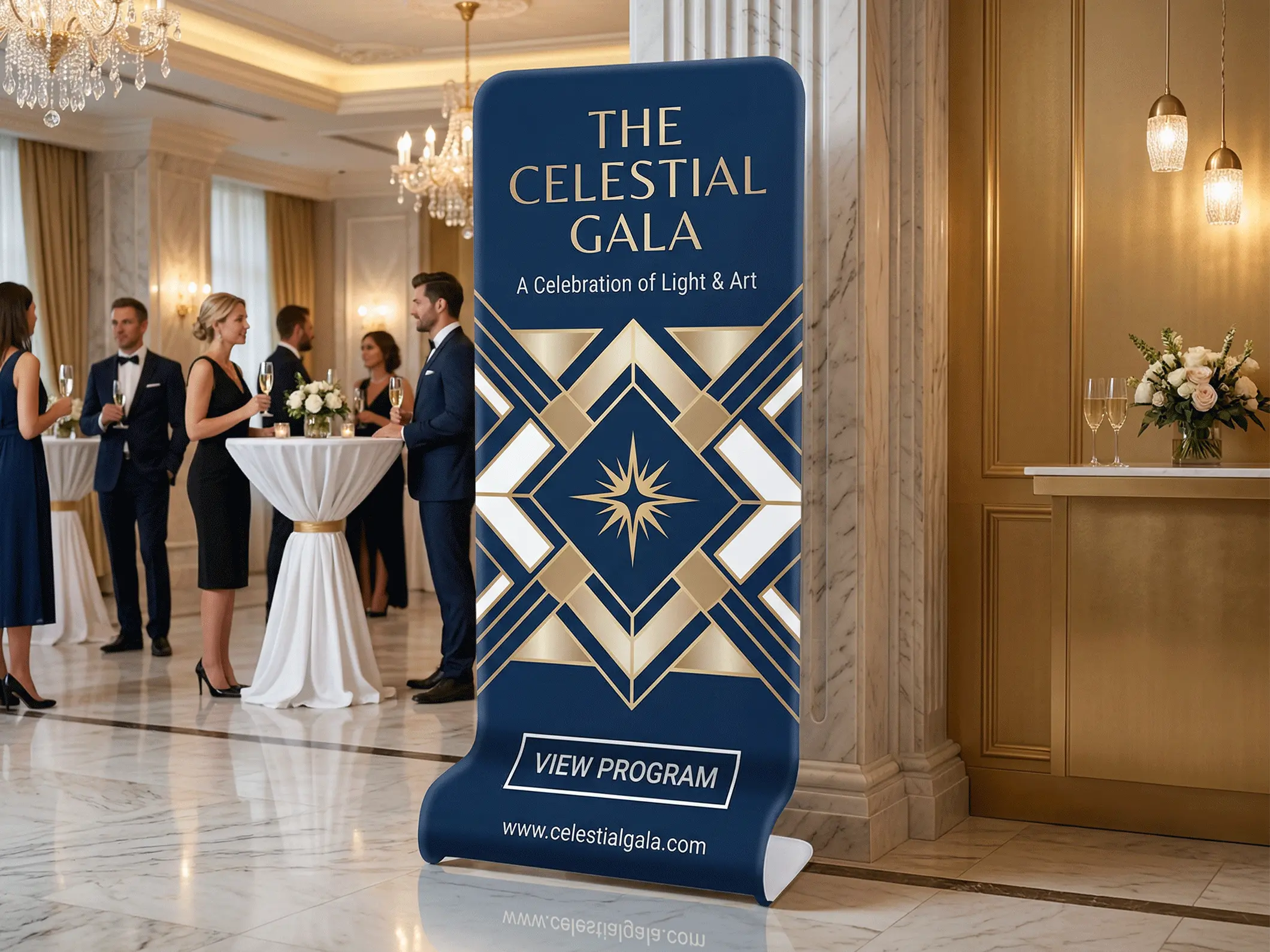 Serpentine Fabric Display Stands - Overview