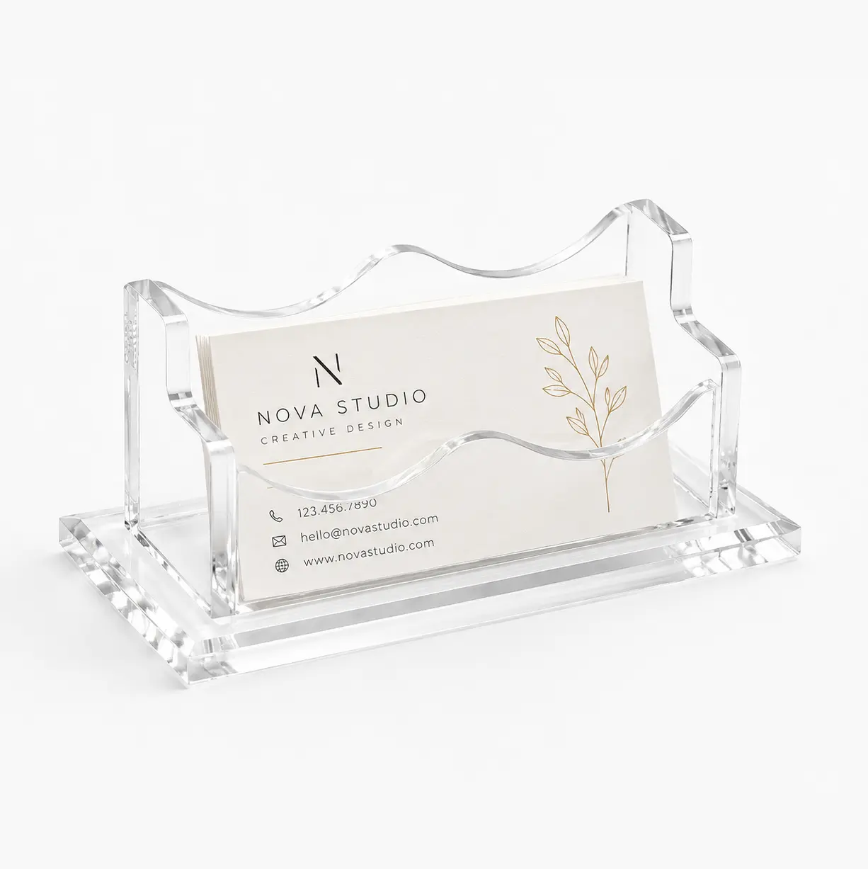 Multi Pocket Acrylic Business Card Holder